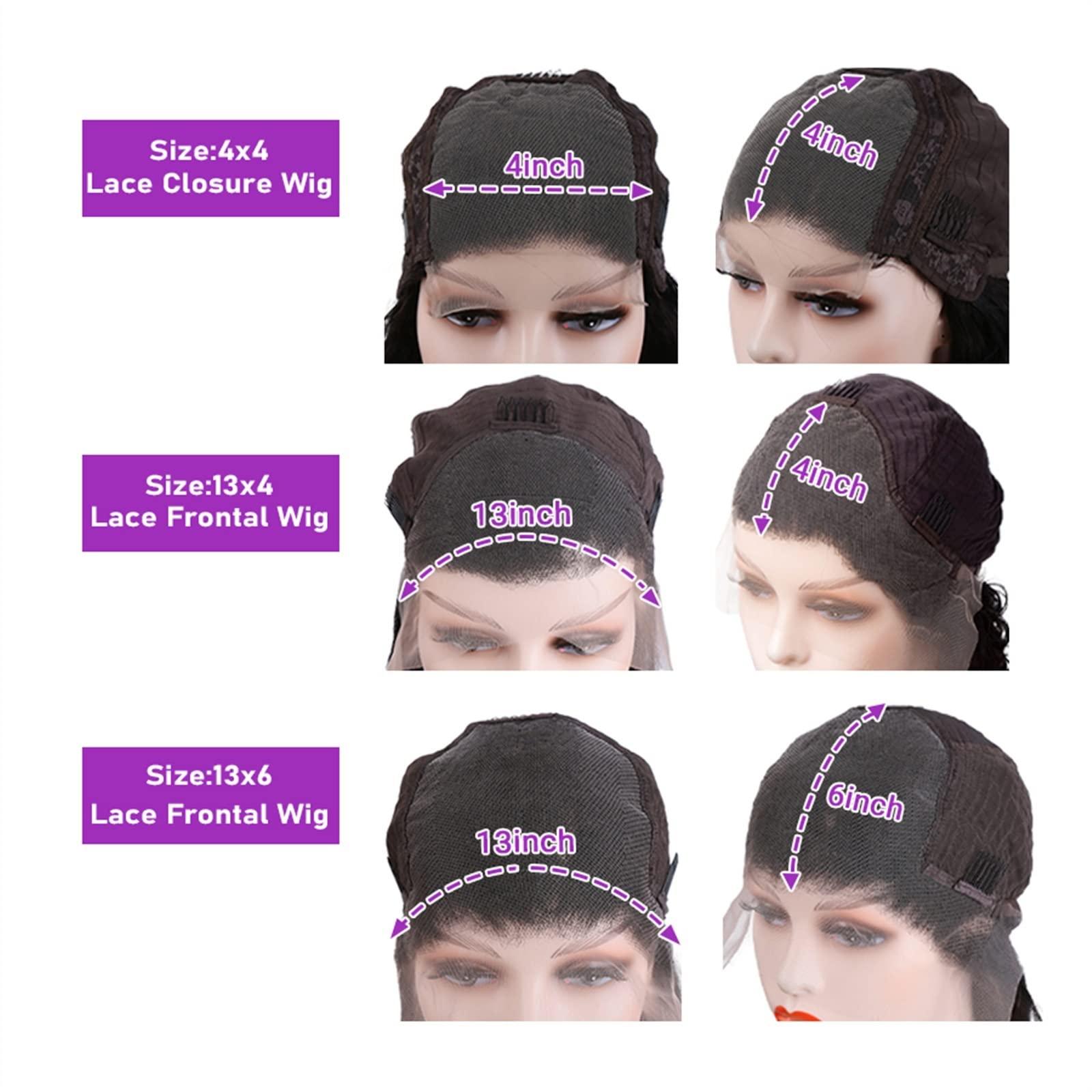 mengli-99 Wigs for Women Deep Wave Lace Front Human Hair Wigs 8-40 inch Wave Curvy Lace Closure Wigs 150% Natural Black Brazilian Remy Hair Transparent Lace Wigs for Black Women Wig for Daily Party Use(13X6 Lac