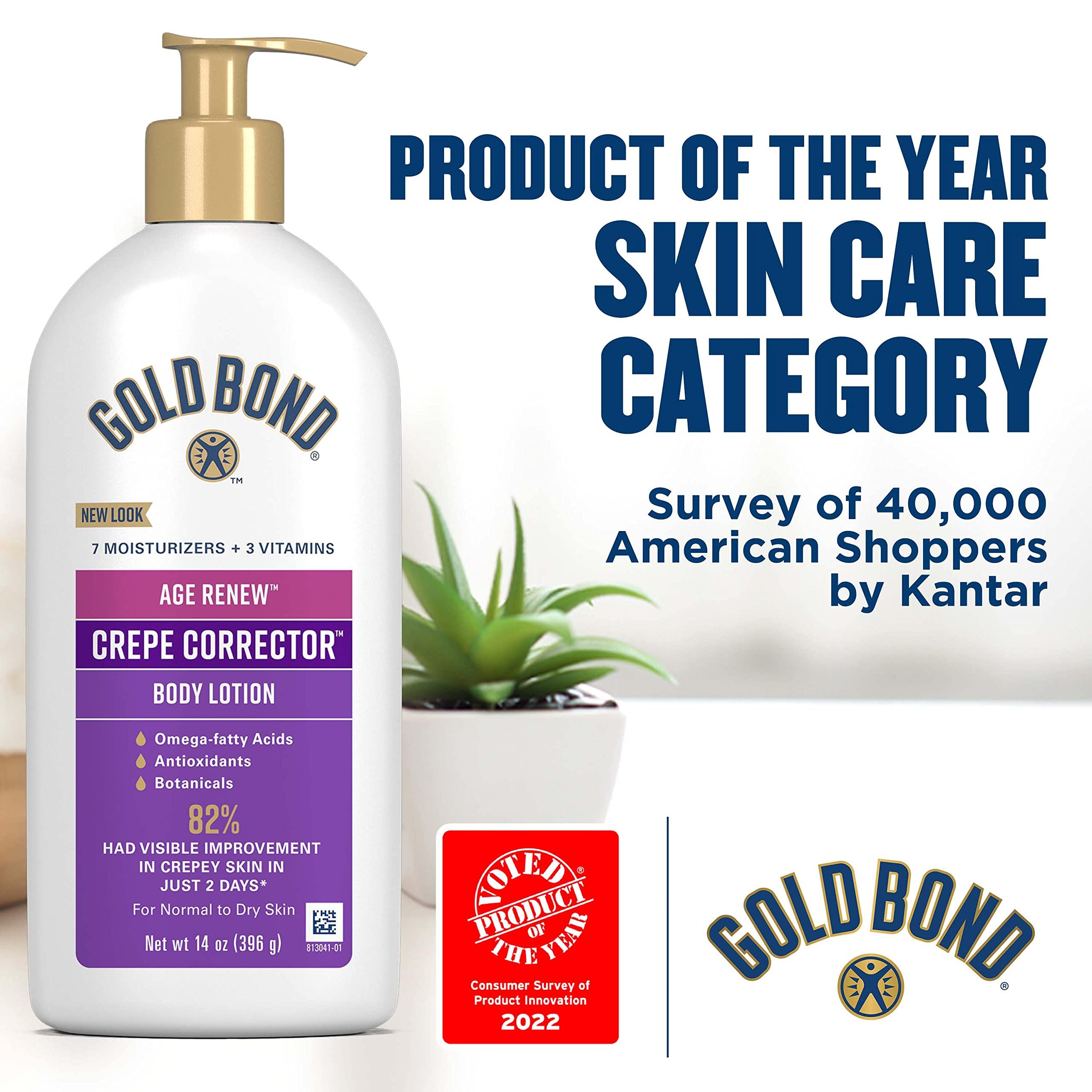 Gold Bond Gold Bond Age Renew Crepe Corrector Body Lotion, Replenishing & Smoothing Formula, 14 oz. & Age Renew Retinol Overnight Body & Face Lotion, With Retinol & Peptide Complex, 13 oz.