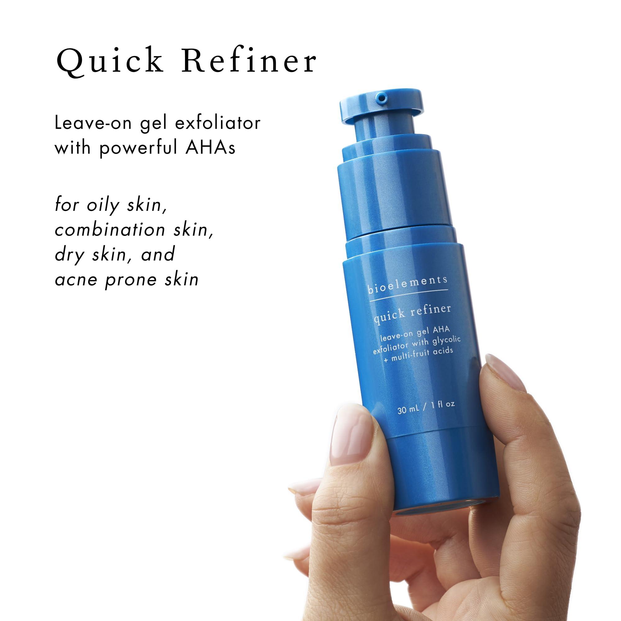 Bioelements Bioelements Quick Refiner - 1 fl oz - Leave-On Gel Exfoliator with Powerful AHAs - Targets Pores & Fine Lines - Vegan, Gluten Free - Never Tested on Animals