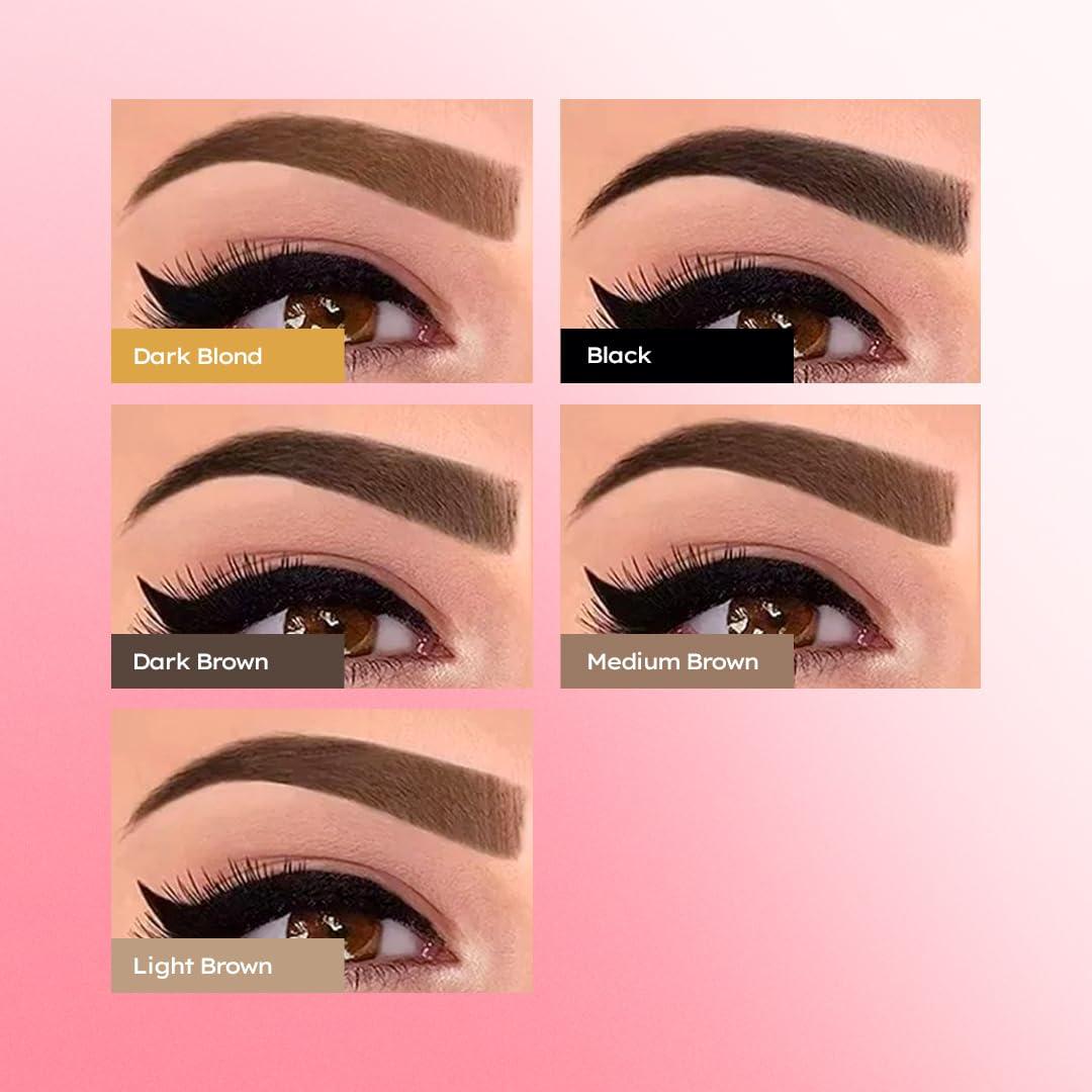 Menela MENELA Eyebrow Henna Tint - Medium Brown Henna Brow Dye with Bamboo Extract for Enhanced, Natural-Looking Brows - 2.5g Henna Powder & 15ml Fixer - Eyebrow Tint Kit