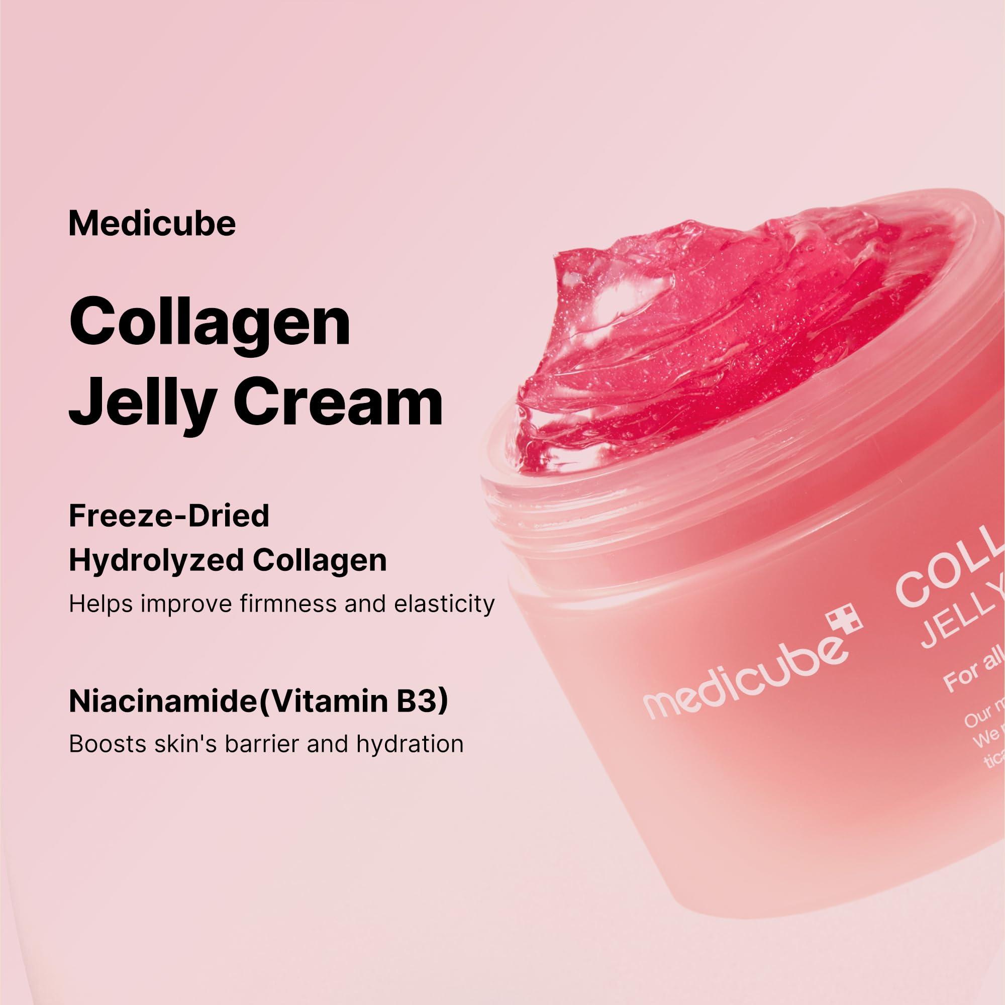 Medicube Medicube Collagen Jelly Cream- Niacinamide & Freeze-Dried Hydrolyzed Collagen - Boosts skin\'s barrier hydration and gives 24h Glow & Lifted Look - No artificial color, Korean skincare (3.71 fl.oz.)