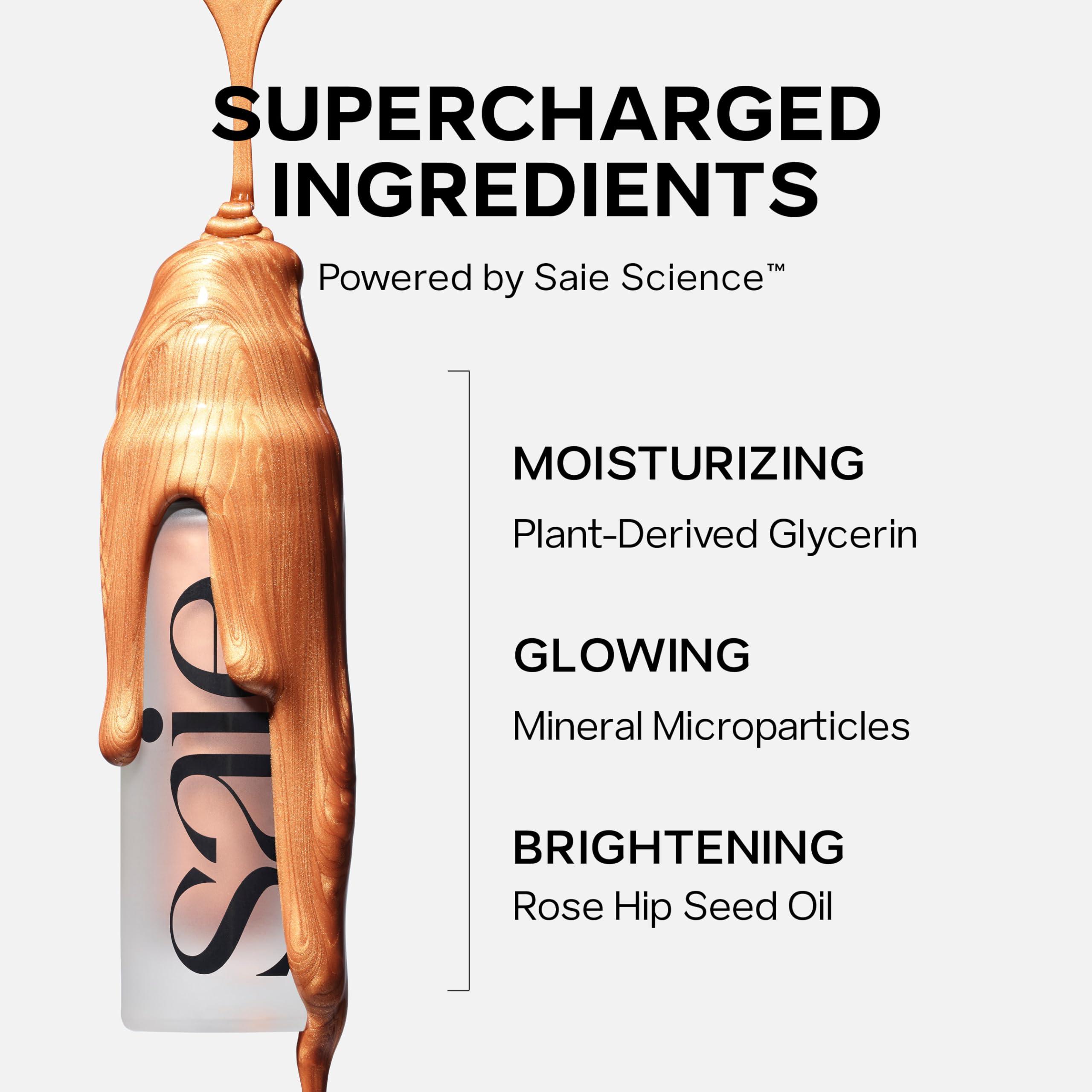 Saie Saie Glowy Super Gel Lightweight Illuminator - Luminizer and Makeup Primer for Glowing Skin - Enriched with Vitamin C + Hydrating Squalane Oil - Starglow (1 oz)