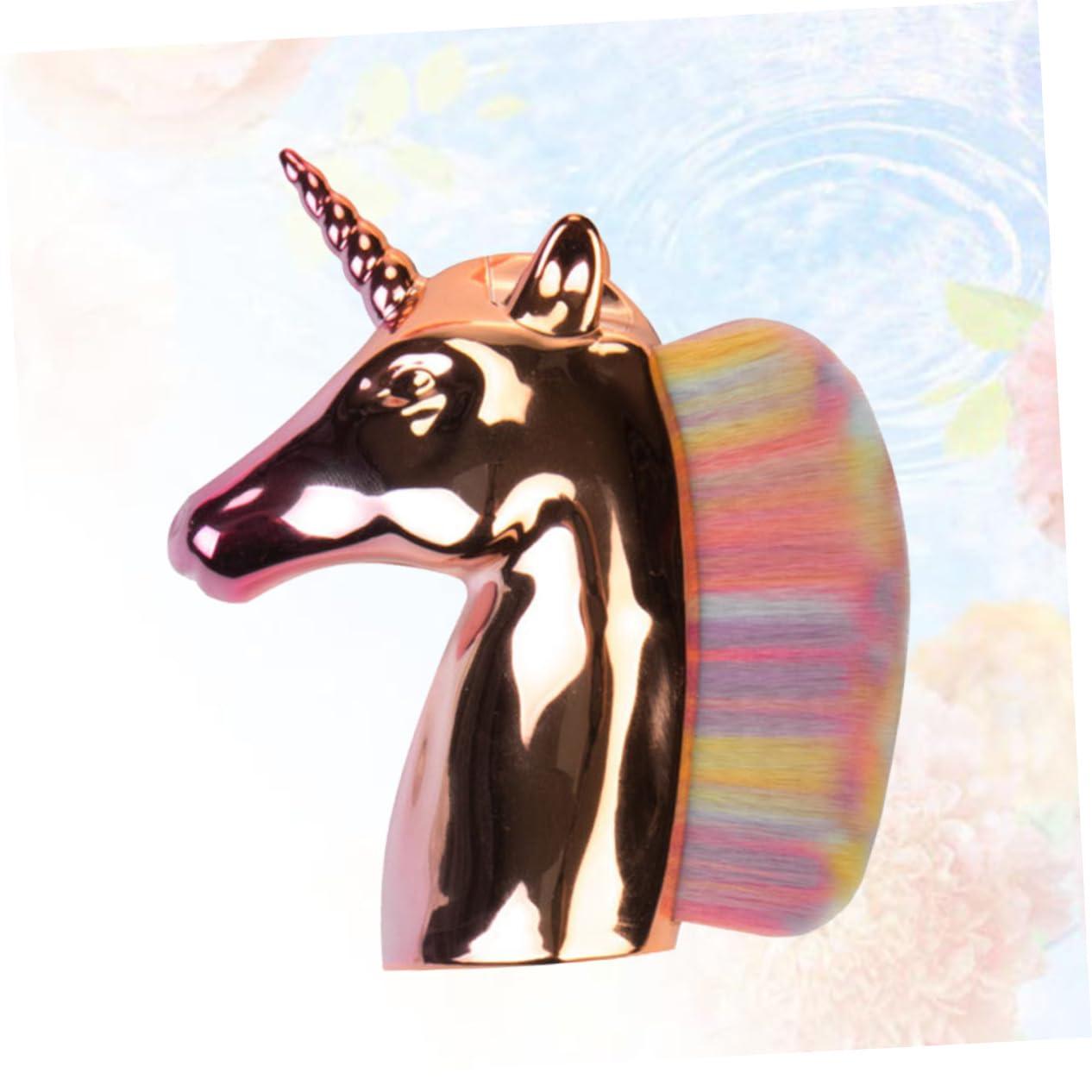 FOMIYES FOMIYES Rainbow Makeup Brushes Set Unicorn up Brush Rose Gold Handle for Cosmetics