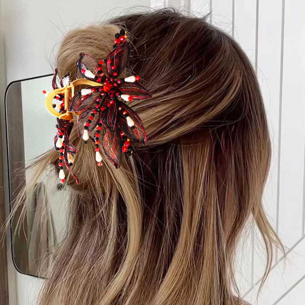 BARTOSI BARTOSI Gold Hair Claw Clips Copper Wire Flower Hair Clips Metal Claw Clips for Thick Hair Hair Accessories for Women