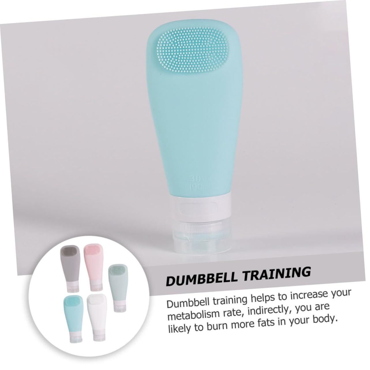 Gogogmee Gogogmee 5Pcs Shampoo Dispenser Bottles with Brush Leak Proof Travel Containers for Lotion Body Wash & Toiletries Soft Blush Milk and