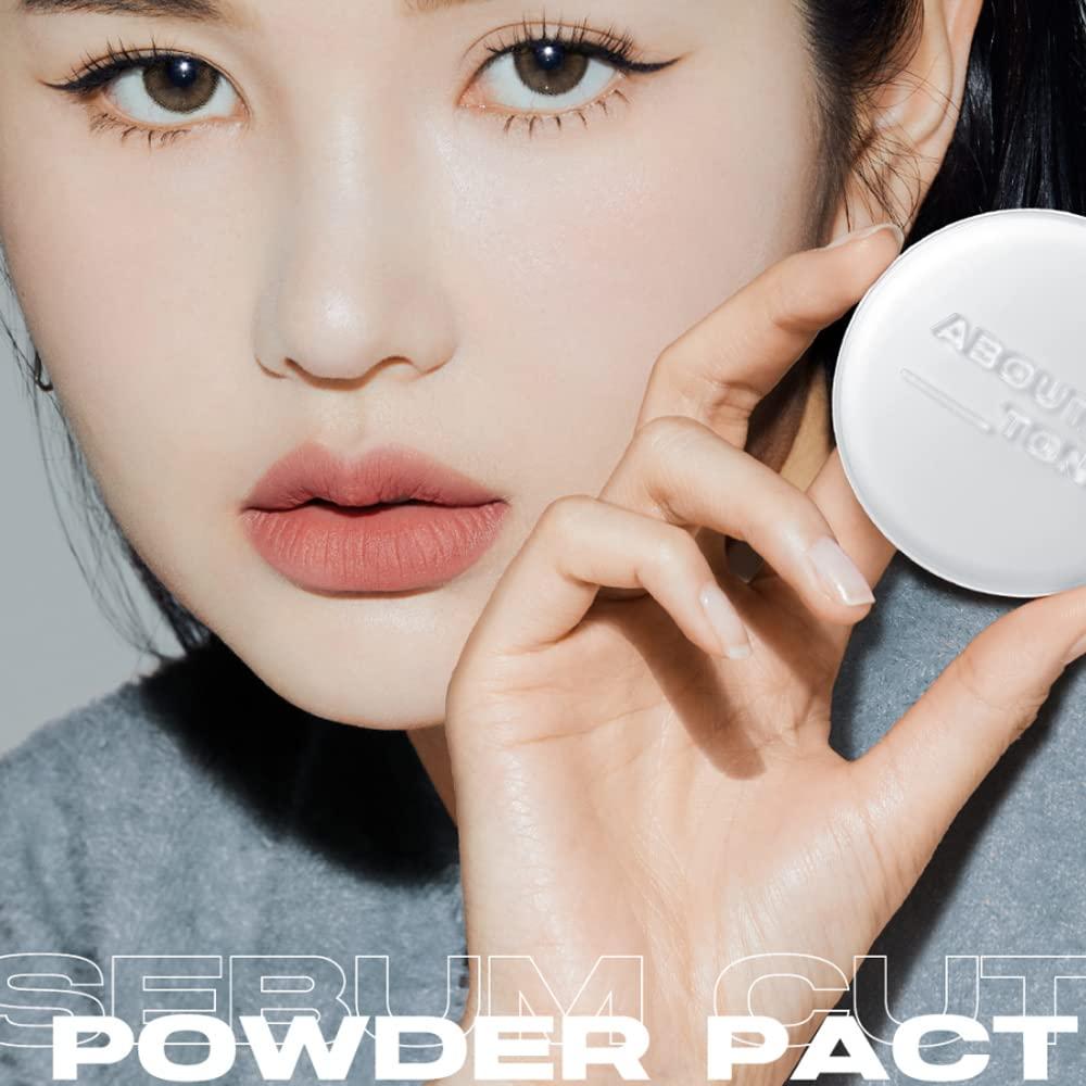 ABOUT TONE [ABOUT TONE] Blur Powder Pact (04 TAN) + Sebum Cut Powder Pact BUNDLE SET/Pressed Powder Pact with Mirror and Puff, Face Makeup Setting Powder, Finishing Powder with Sebum Control, Vegan