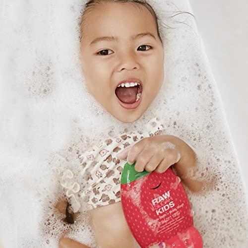 RAW SUGAR Kids\' 2-in-1 Bubble Bath + Body Wash | Strawberry Vanilla | 12 oz