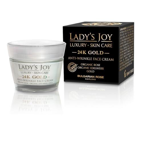 Rose Lady\'s Joy Luxury 24K Gold Anti-Wrinkle Face Cream with organic rose oil and 24k gold - Bulgarian Rose 50 ML/1.76fl oz