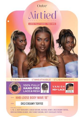 Outre Outre Airtied 100% Fully Hand-Tied Wig - Human Hair Blend - Loose Body Wave 18\" (DR4/CALIFORNIA BLONDE)