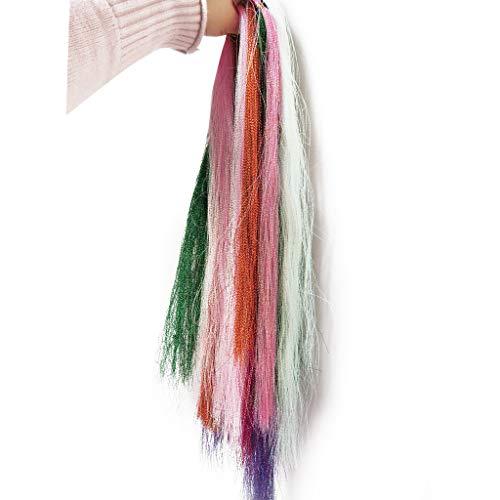 RemeeHi 28" Hair Tinsel Hair Streak Bling Hairpieces 300 Strands Sparkling Hair Tinsel Extensions-300s spiral ornage new
