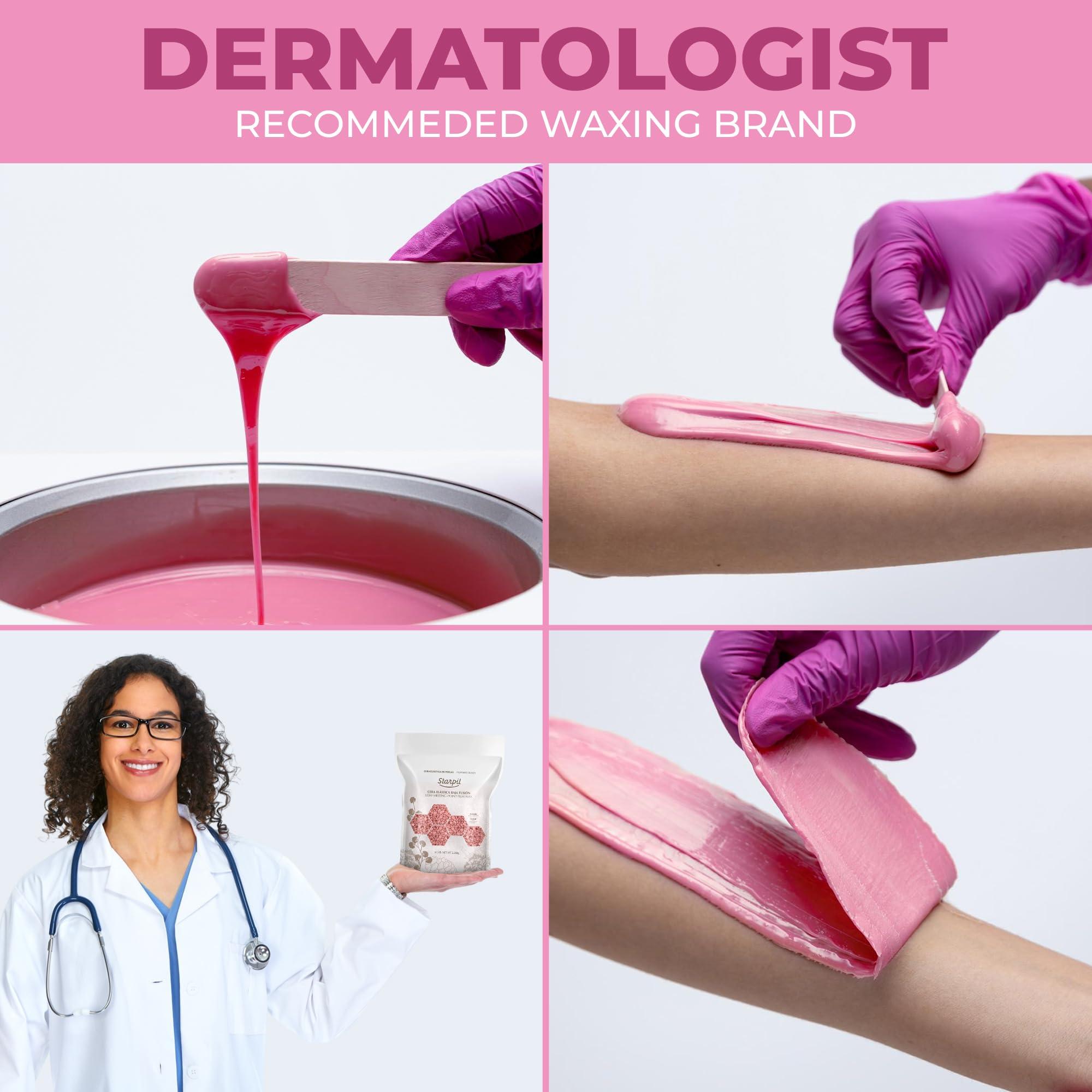 Starpil Starpil Wax 1000g / 2.2 lb Pink Hard Wax Beans for Painless Hair Removal, Stripless Wax Beads , Polymer Blend Low Temperature Wax for Face, Bikini, Brazilian, Legs, Underarm, Back and Chest.