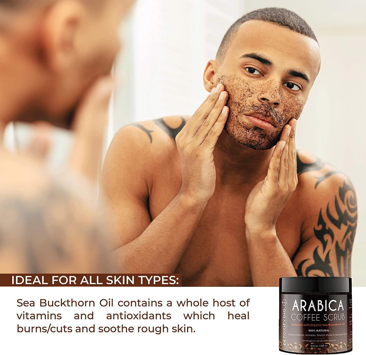 O Naturals O Naturals Organic Coffee Arabica Women & Mens body scrub, Natural Dead Sea Salt Scrub, Moisturizing Leg, Hand Scrub & Face Scrub, Natural Body Polish, 8.45oz