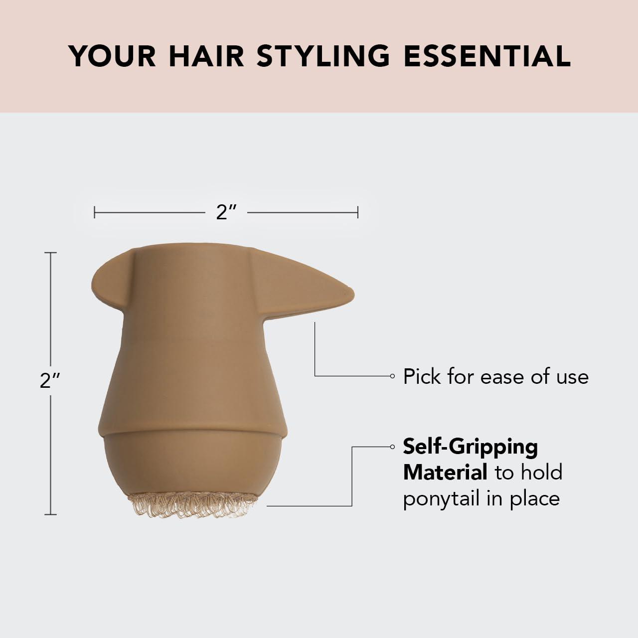 Kitsch Kitsch PONYFULL Hair Volumizer Tool - Adds Lift and Style To Your Ponytail | Hair Bun Maker for Women | Includes 3 No Snag Elastic Ties- Ideal for Daily Use or Any Occasion - (Blonde)