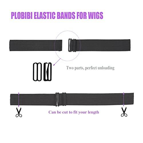 Plobibi 6PCS Elastic Bands for Wigs, Adjustable Straps for Wigs, Wig Elastic Band,Elastic Band for Wigs Edges, Adjustable Elastic Band for Making Wigs, Adjustable Wig Straps for Closure Wigs (1x12inch)