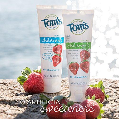 Tom's of Maine Tom\'s of Maine Natural Children\'s Fluoride-Free Toothpaste, Silly Strawberry, 4.2 Oz(Pack of 3)