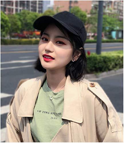 Aimeely Aimeely 10" Short Bob Synthetic Full Head Hair Extension With Baseball Cap For Women Black Hat Natural Black