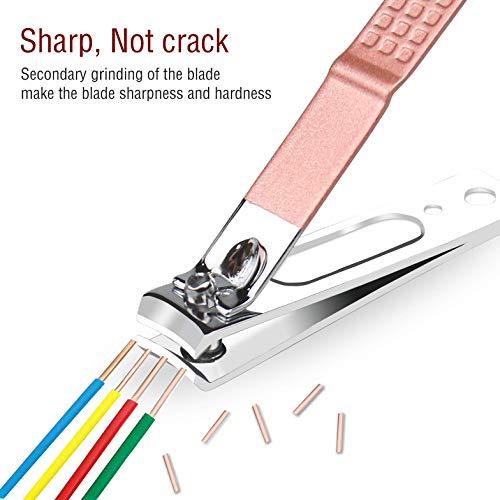 ZIZZON ZIZZON Travel Mini Manicure Set Nail Clipper Set 10 in 1 Stainless Steel Pedicure Care Grooming kit with Case Pink