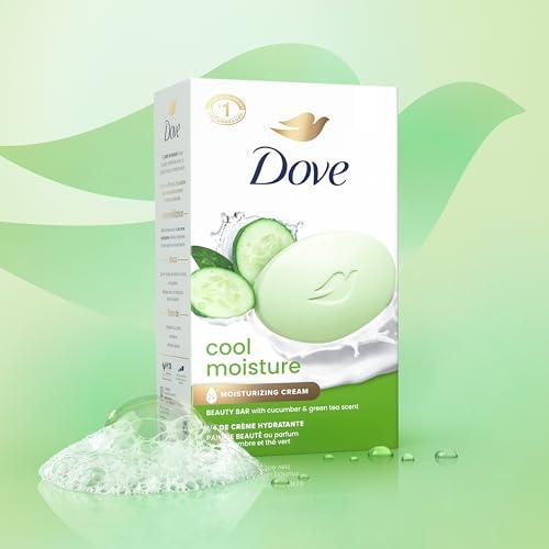 Dove Dove Beauty Bar Soap Cool Moisture Cucumber & Green Tea Scent, 8 Bars for Refreshed Skin, Leaves Skin Refreshed 3.75 oz
