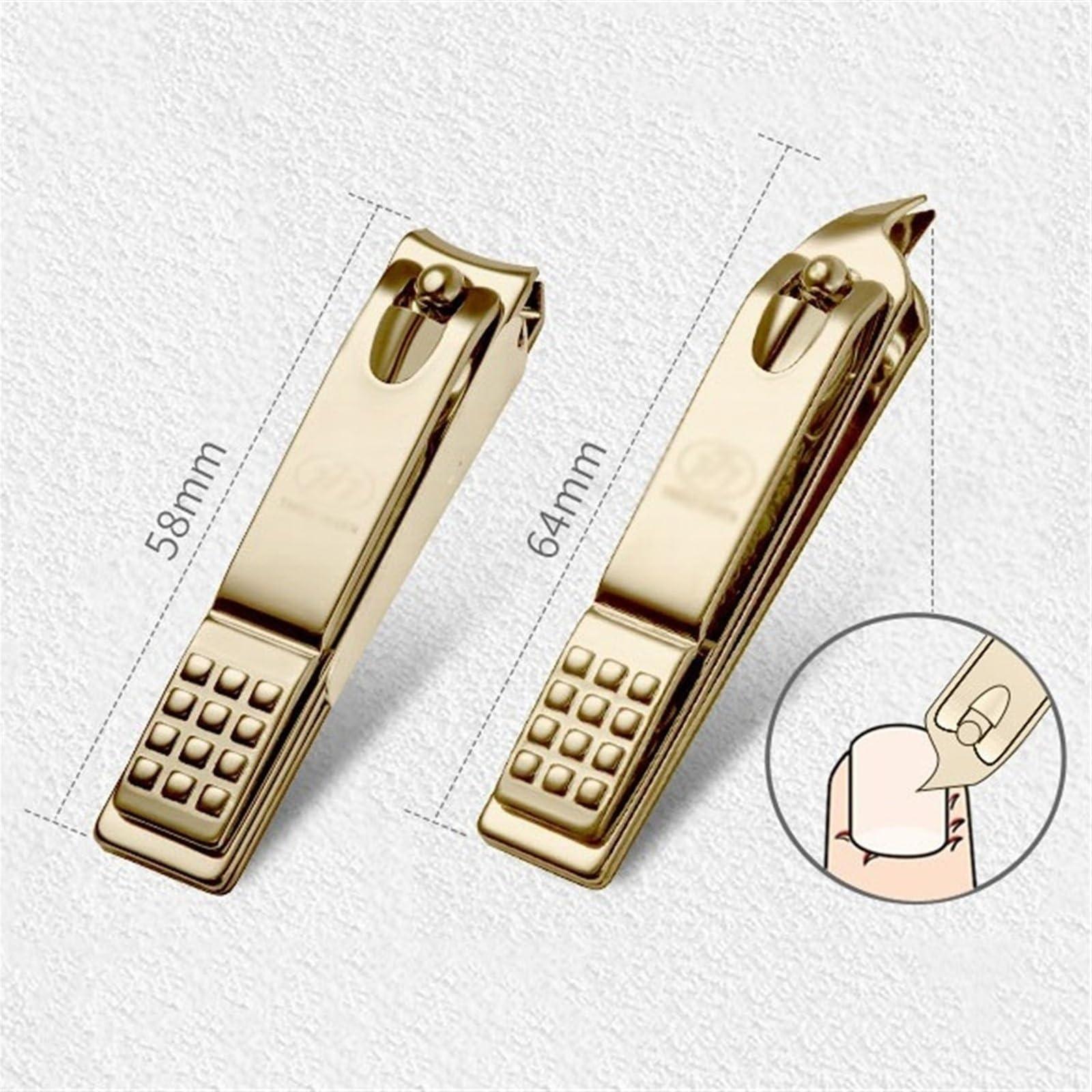 JUNXIAN Nail Scissors Set 7 Pieces Manual Set, Nail Clipper Kit, Carbon Steel Nail Clipper Tools Portable Travel Grooming Kit, Nail Care Tools with Metal Case Nail Clipper Set(Gold)