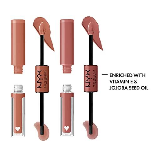 NYX PROFESSIONAL MAKEUP NYX PROFESSIONAL MAKEUP Shine Loud, Long-Lasting Liquid Lipstick with Clear Lip Gloss - Pack of 2 (Magic Maker, Goal Crusher)