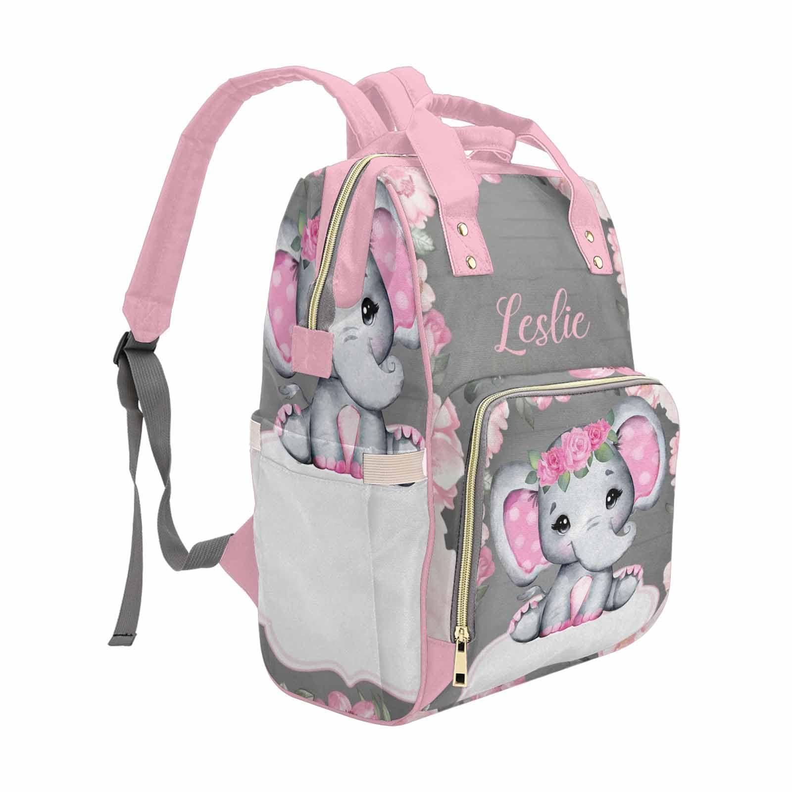 Reeonice InterestPrint Personalized Pink Diaper Bag with Name Nappy Bags Travel Shoulder Casual Daypack Waterproof Mummy Backpack Custom Gift for Mom Girl