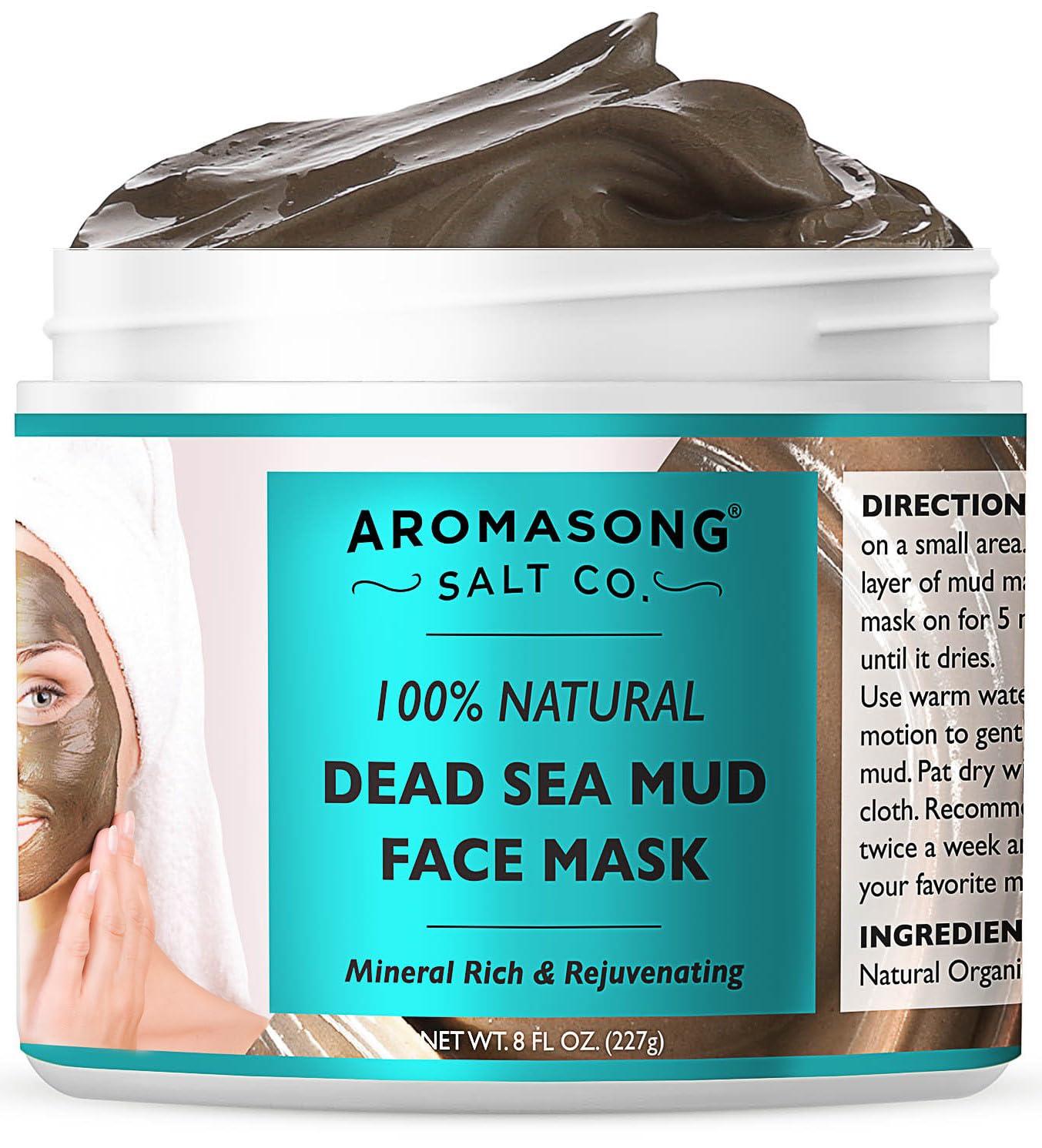 Aromasong Dead Sea Bath Salt 19 LB Fine Grain in Bulk Resealable Bag with 100% Pure Dead Sea Mud Mask - 5 Minute Mask for Face and Body Skincare