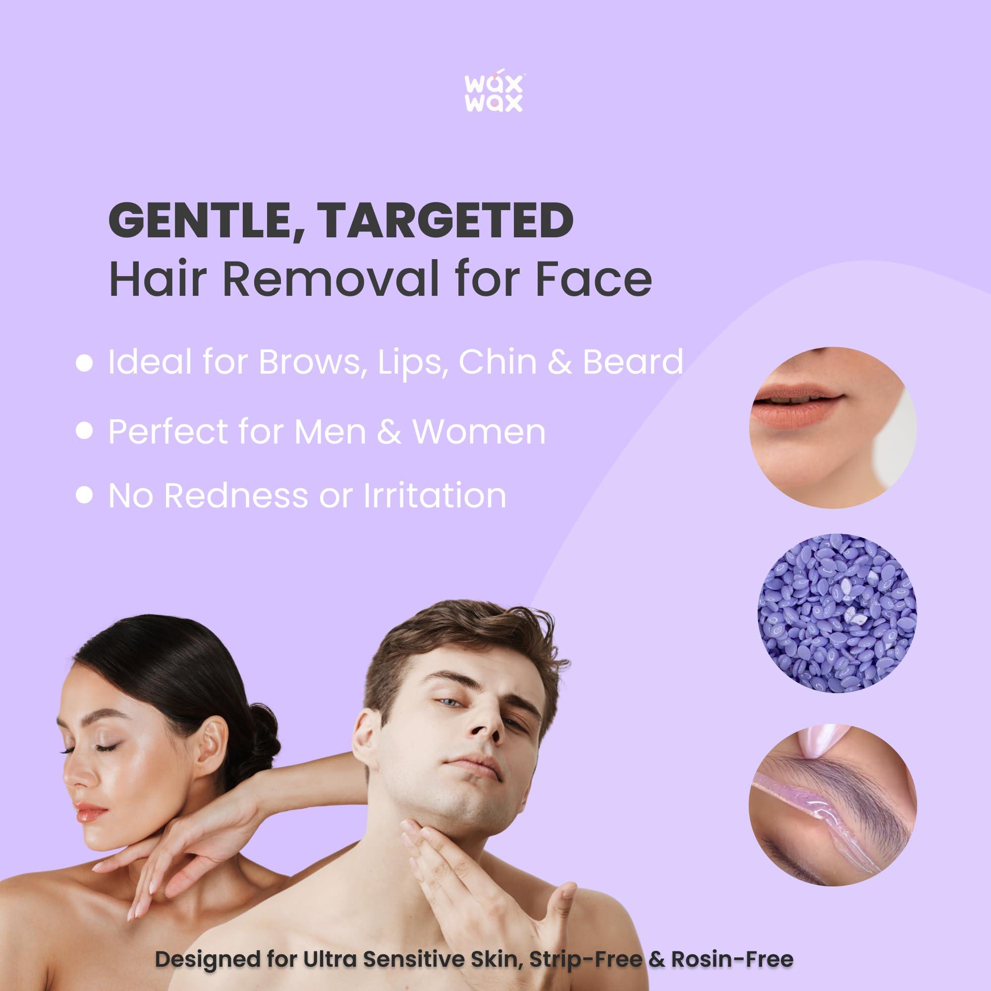 Wax Wax Wax Wax - Hard Wax Beads (1.1lb/500g) - Hypoallergenic & Natural Polymer - Pain-Free, Low Temperature, No Strips Required, Hair Growth Prevention & Easy to Remove. (Orchid - Hypoallergenic)