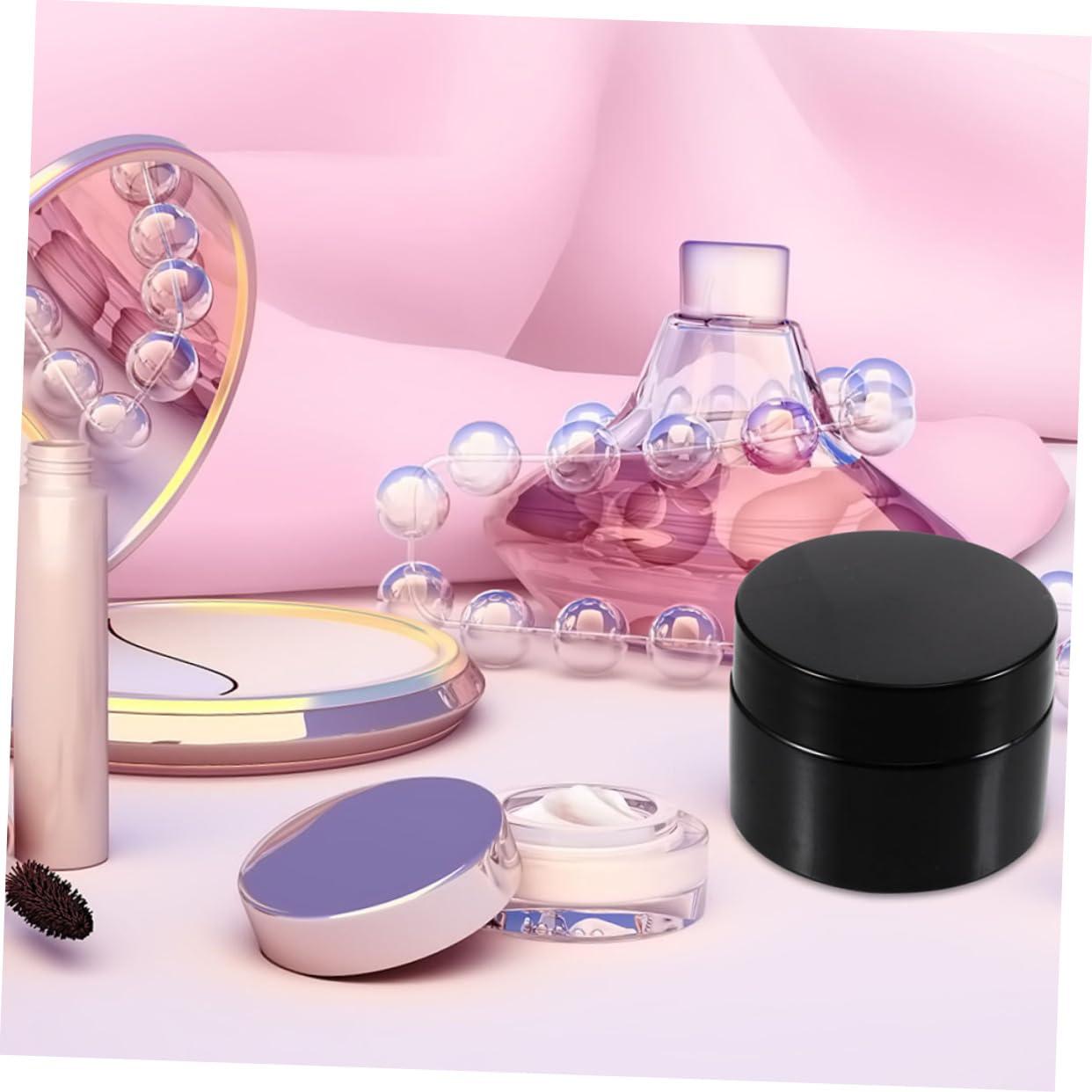 MUSISALY MUSISALY 5pcs Cream Bottle Beads Storage Pots Face Cream Cosmetics Cream Sub Bottle Clear Beads Moisterizer Container Empty Cosmetic Jars Sub Packaging Container Hand Cream Jar Black Glass