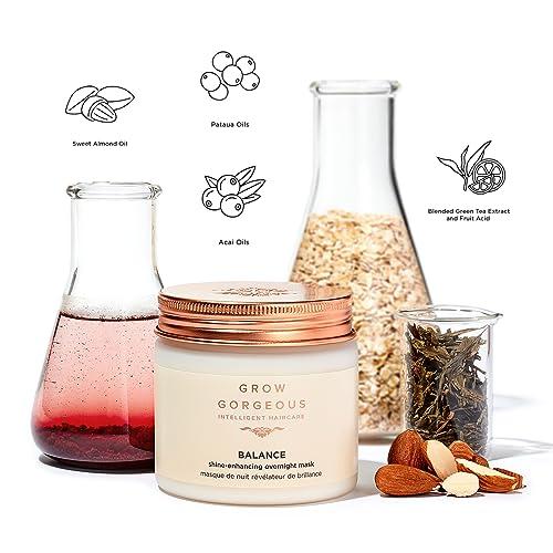 Grow Gorgeous Grow Gorgeous Balance Shine-Enhancing Over Night Hair Mask - For Soft, Frizz Free, Shiny Hair - Vegan, 6.76 oz