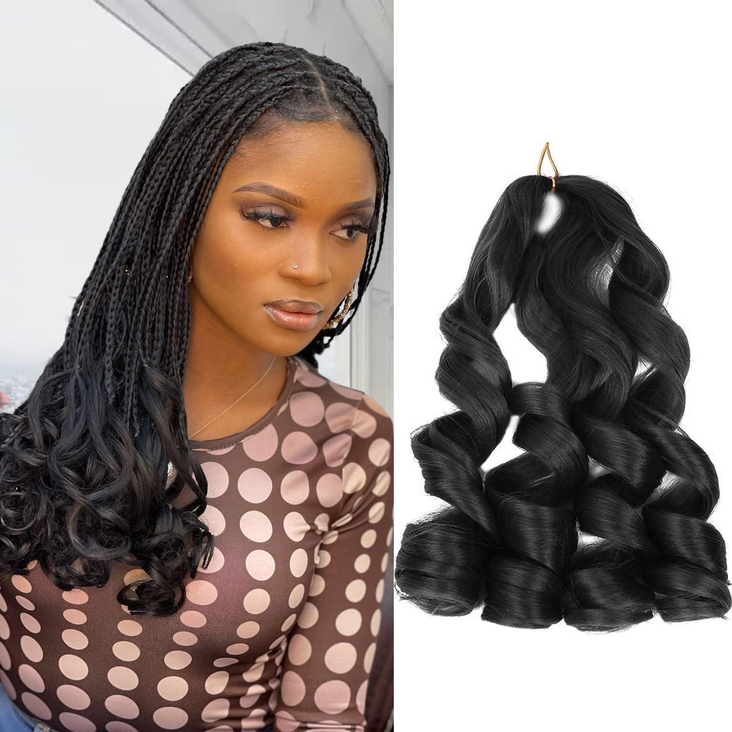 Aeagoo French Curl Braiding Hair 14 Inch 8 Packs Short Wavy Braiding Hair Pre Stretched for Box Braids Yaki Texture Loose Wave Curly Braiding Hair For Black Women (14 Inch,1B)
