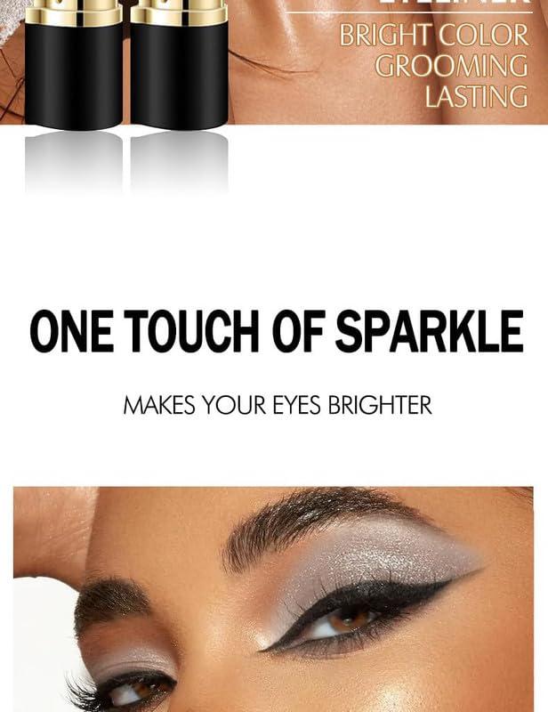 PETUPS Ayky Long Wear Gel Eyeliner, 2024 New Matte Quick-Dry Eyeliner, Waterproof Eyeliner Cream Long Wear Gel Eyeliner, Natural Long Wear Liquid Eyeliner Pencil (Brown 2pcs)