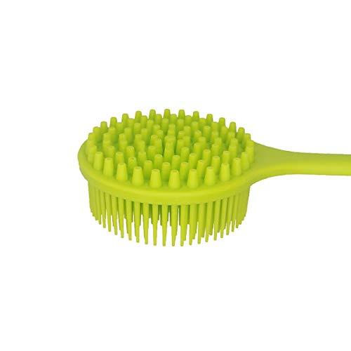 DNC DNC Silicone Back Scrubber Soft Bath Body Brush for Shower with Long Handle (Green)