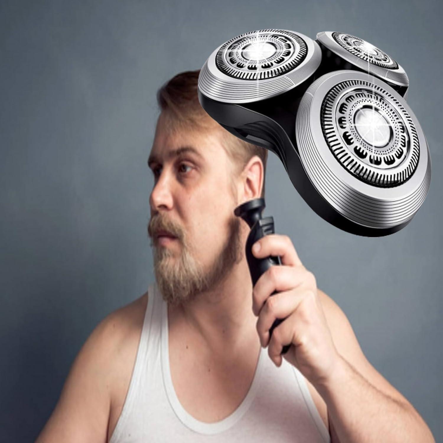 Ruixin SH90 Replacement Rotary Heads for Philips Norelco Series 9000, New Version Replacement Shaver Head with double precision blades for Series S900, S8000