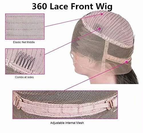 RESPAW wigs for white women, Straight Human Hair Wig 360 Lace Frontal Wigs Deep Part Lace Front Human Hair Wigs Pre Plucked With Baby Hair Brazilian Remy Straight Hair Wig 150% Density Bleached Knots HD Lace