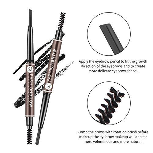 BZMC BZMC Eyebrow pencil 2in1, waterproof and anti-halo eyebrow pencil with eyebrow brush (Light Coffee)