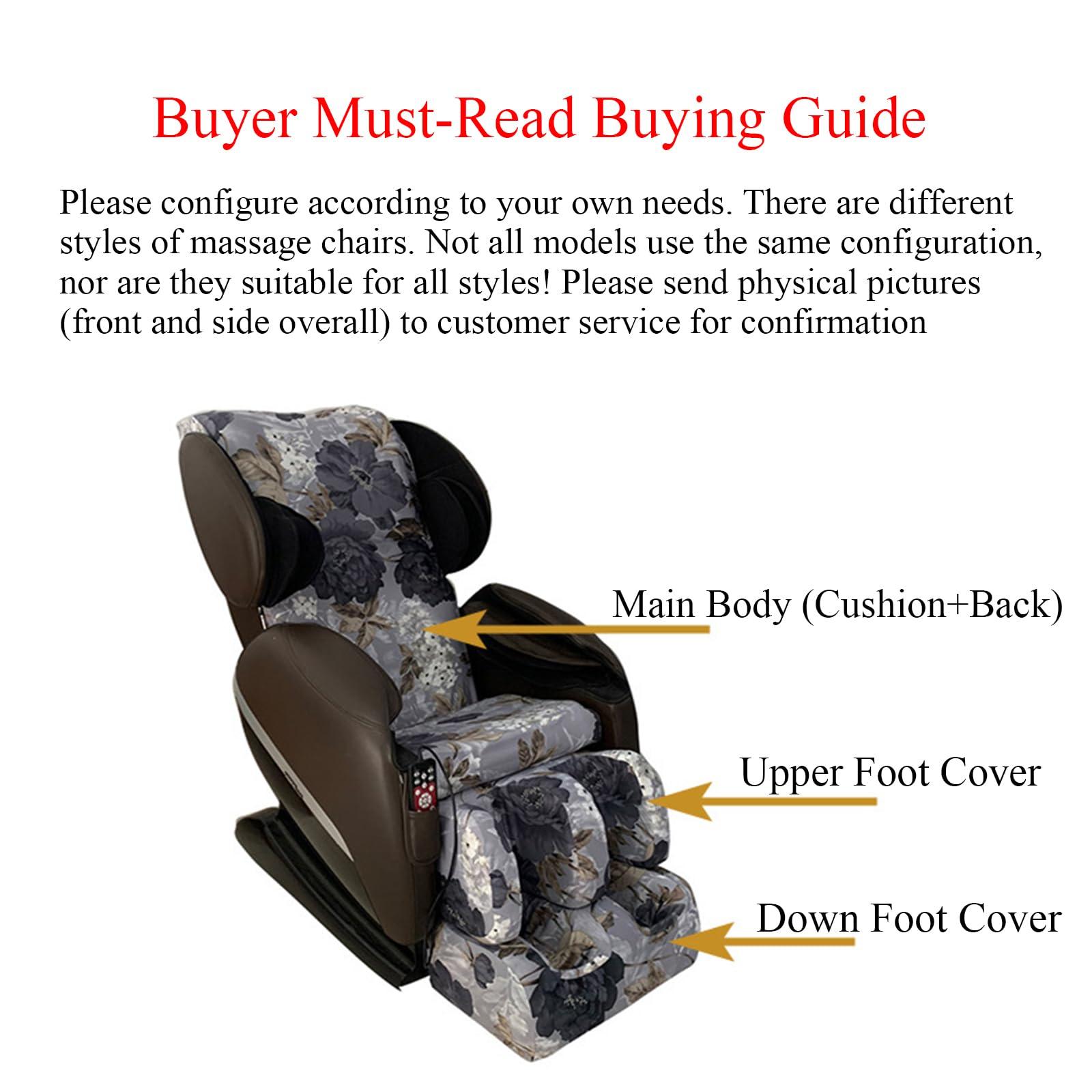 EVURU EVURU Full Body Shiatsu Massage Chair Cover, Zero Gravity Chair Cover Furniture Covers Cover Washable Stretch Fabric Massage Chair Cover (Gray, Package 3)