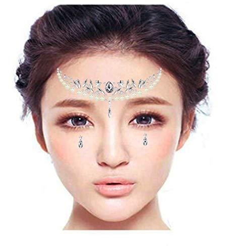 LUDRESS Ludress Face Crystal Pearl Face Gems Stick on Face Halloween Face Jewels Festival Mermaid Tears Face Stickers Rave Party Body Stickers Tattoos Face Decoration Make Up for Women and Girls (Multi-colore