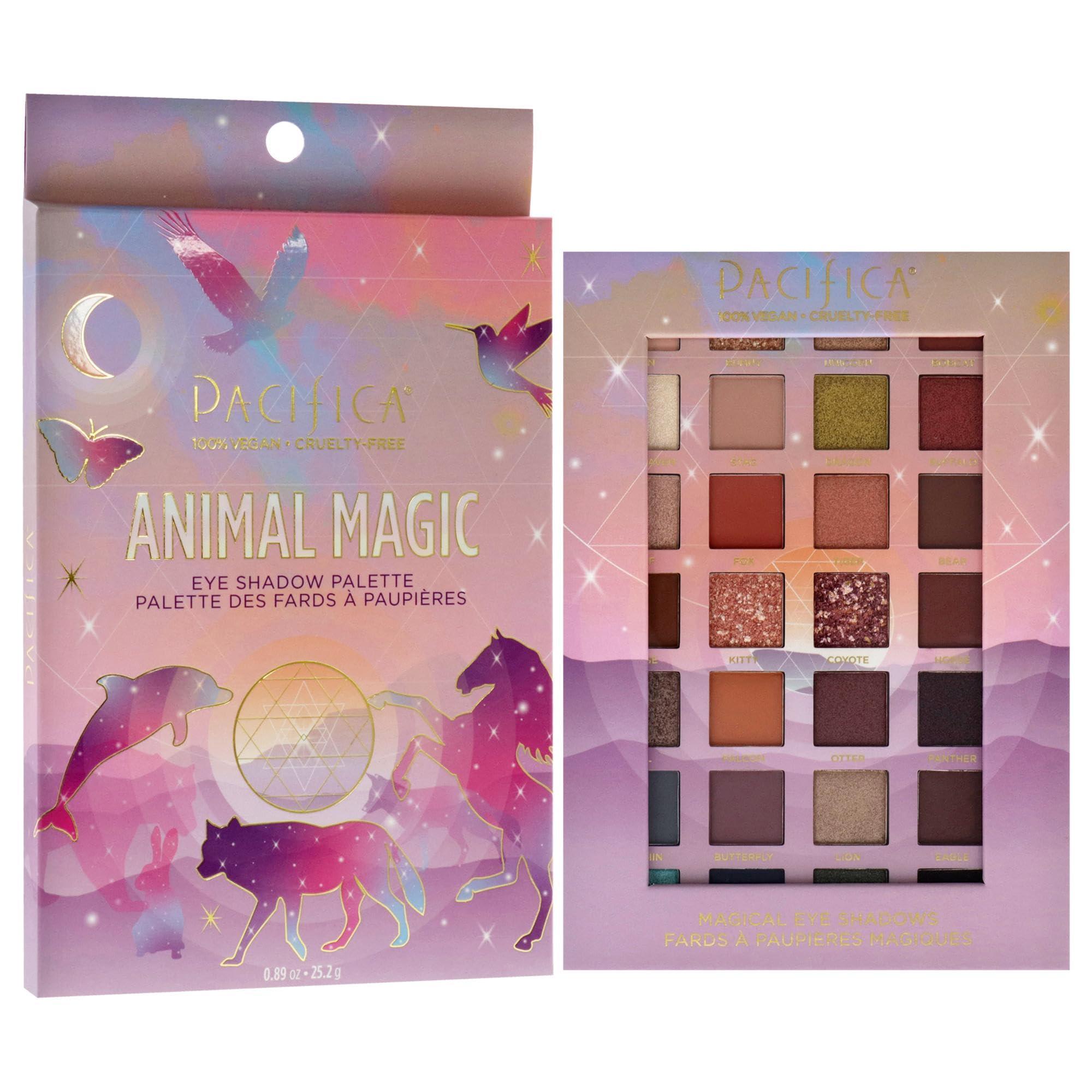 Pacifica Pacifica Eyeshadow Palette  Animal Magic with Colorful Blendable Shades, Highly Pigmented Mineral Eyeshadow, Talc-Free, Vegan & Cruelty-Free, 0.89 oz (28 Shades)