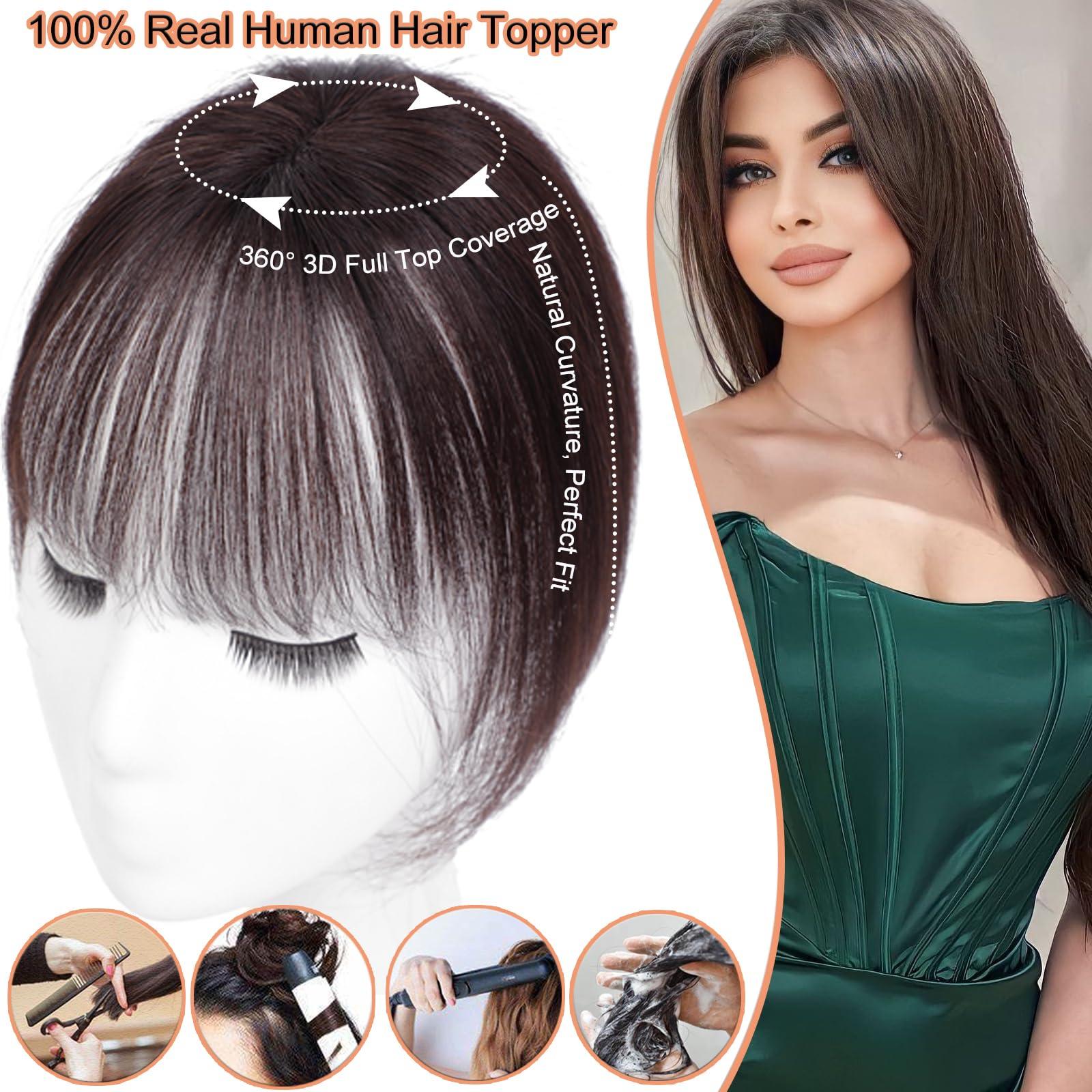 Angels Beauty Ombre Hair 5 Pack Ombre (Chestnut Brown, 3D 6 * 8 French Bangs)