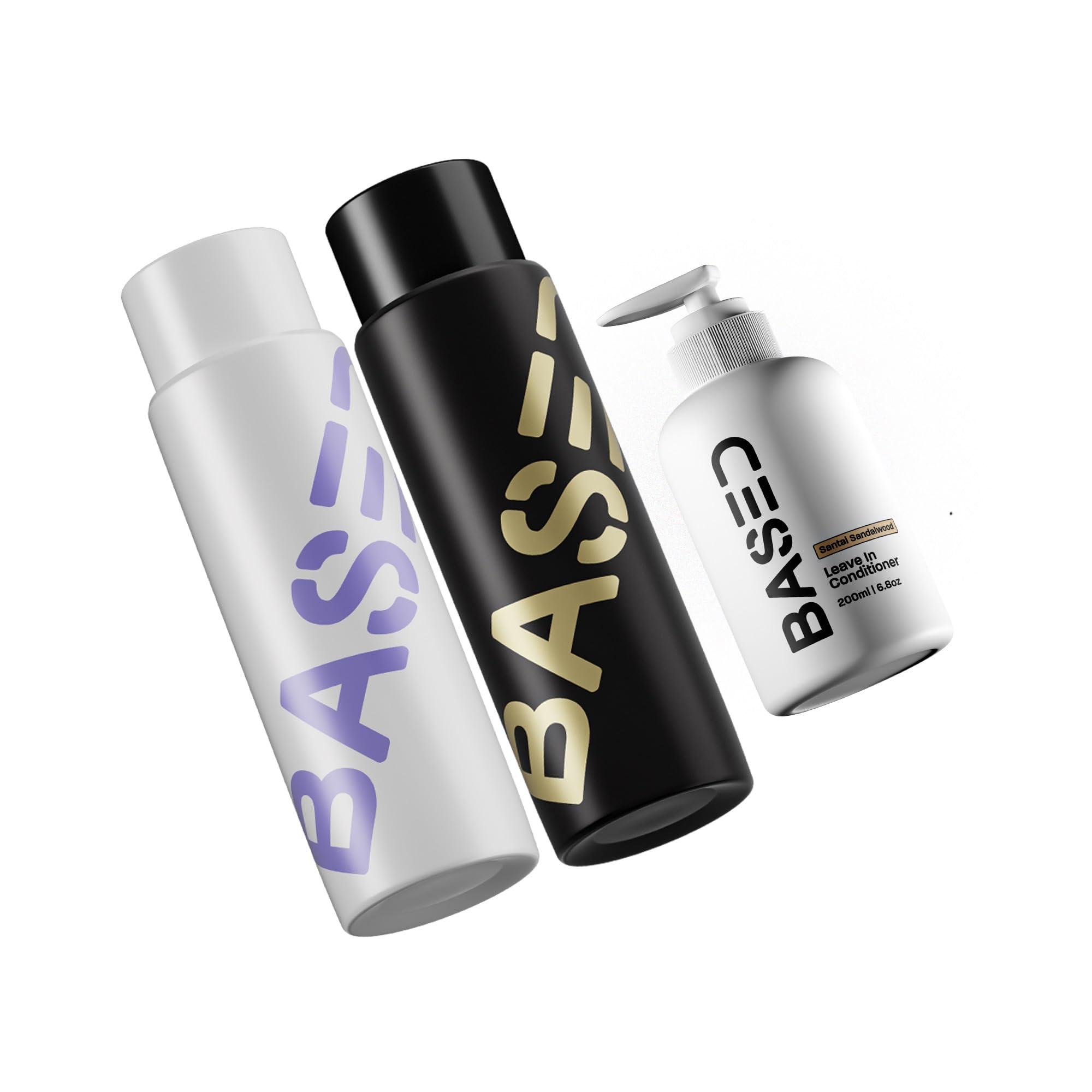 BASED BODYWORKS Based Bodyworks Shampoo, Conditioner & Leave-In Conditioner Deluxe Bundle with Peppermint Oil, Coconut Oil & Avocado Oil, Deluxe Hair Bundle for Men, Two 12 fl oz & One 6.8 fl oz Bottles (Pack of 3)