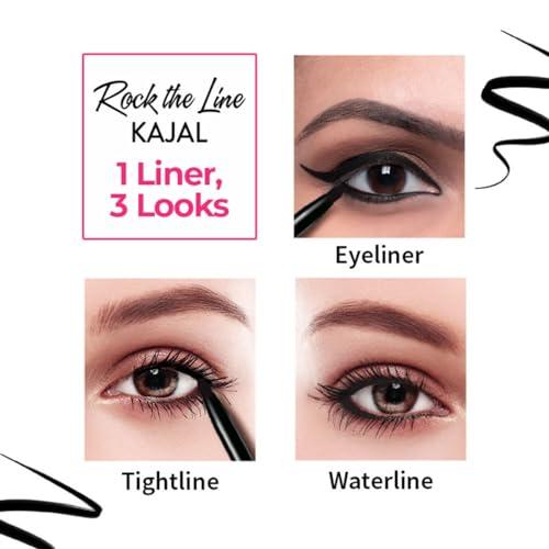 NYKAA Nykaa Cosmetics Rock the Line Eyeliner, 001 Jet Black, 0.01 oz - Smudge-Proof and Transfer-Resistant Formula - Highly Pigmented - Waterline Eyeliner