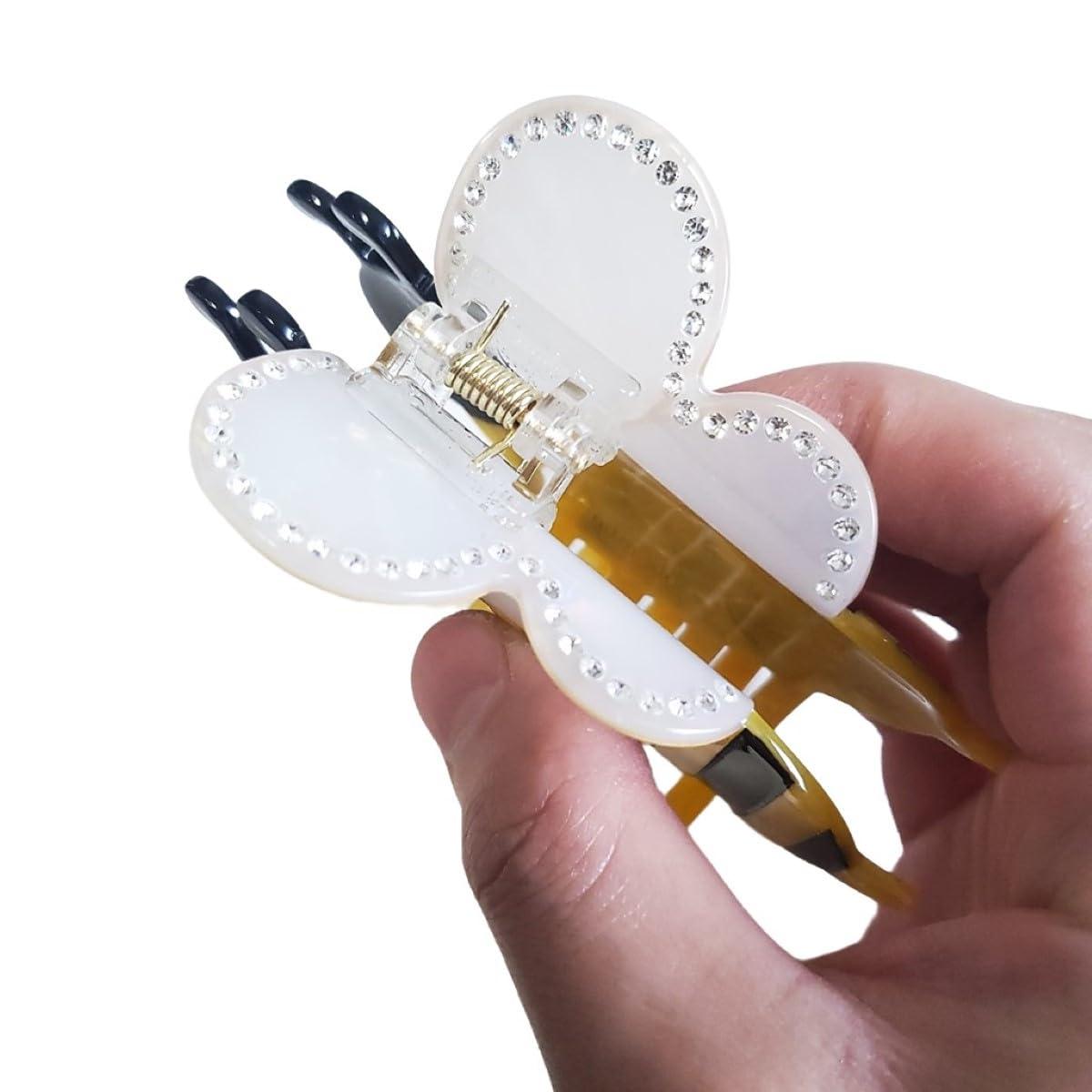 Clip Sugar Novelty Bee Hair Clip,Acetate Claw Clips,Hair Clips for Women,Yellow