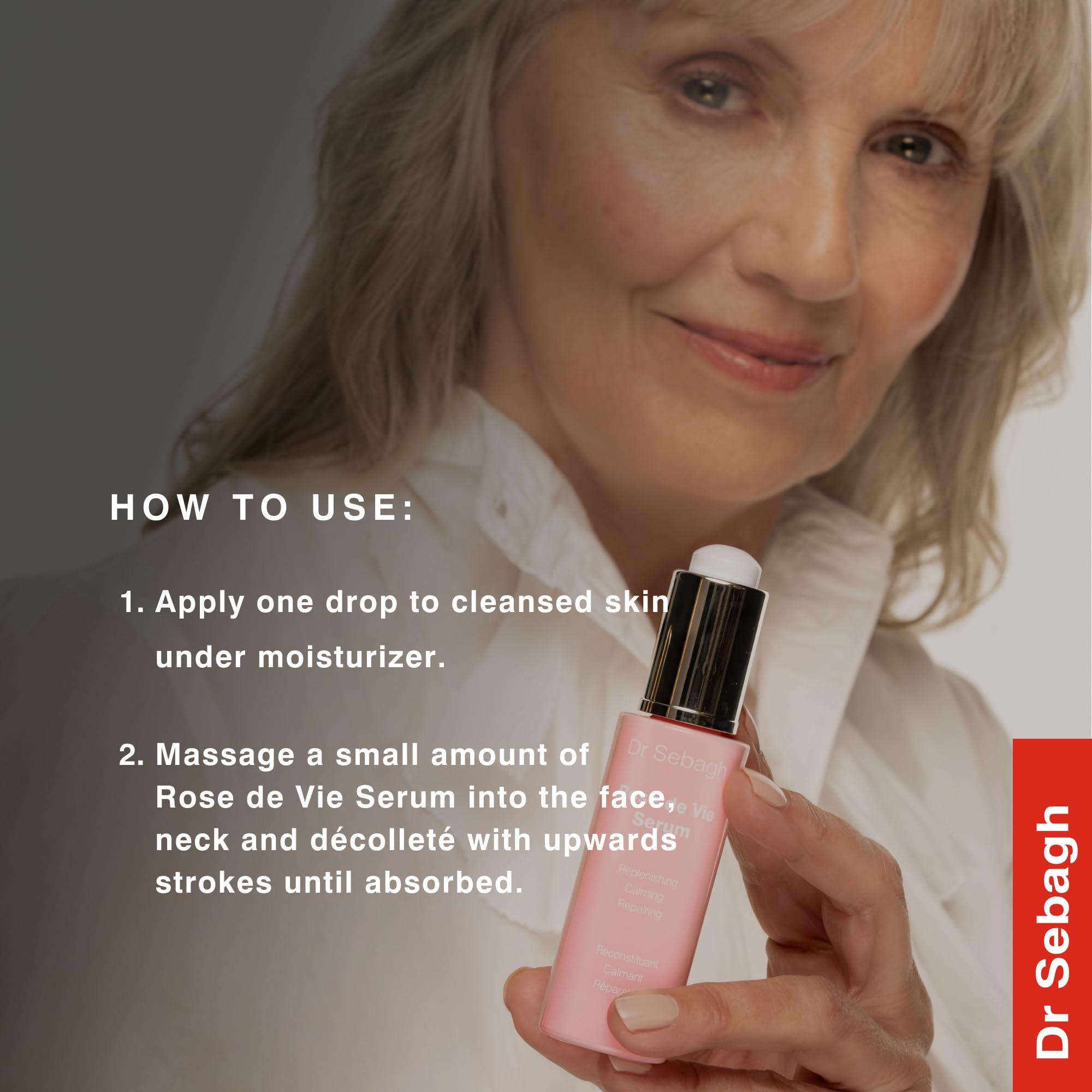 Dr Sebagh Dr Sebagh - Rose de Vie Serum - Soothing & Anti-Aging Serum with Organic Oils & Antioxidants to Hydrate, Calm, and Protect Dry, Mature and Sensitive Skin, Non-Comedogenic, Box Included(1 fl oz.)