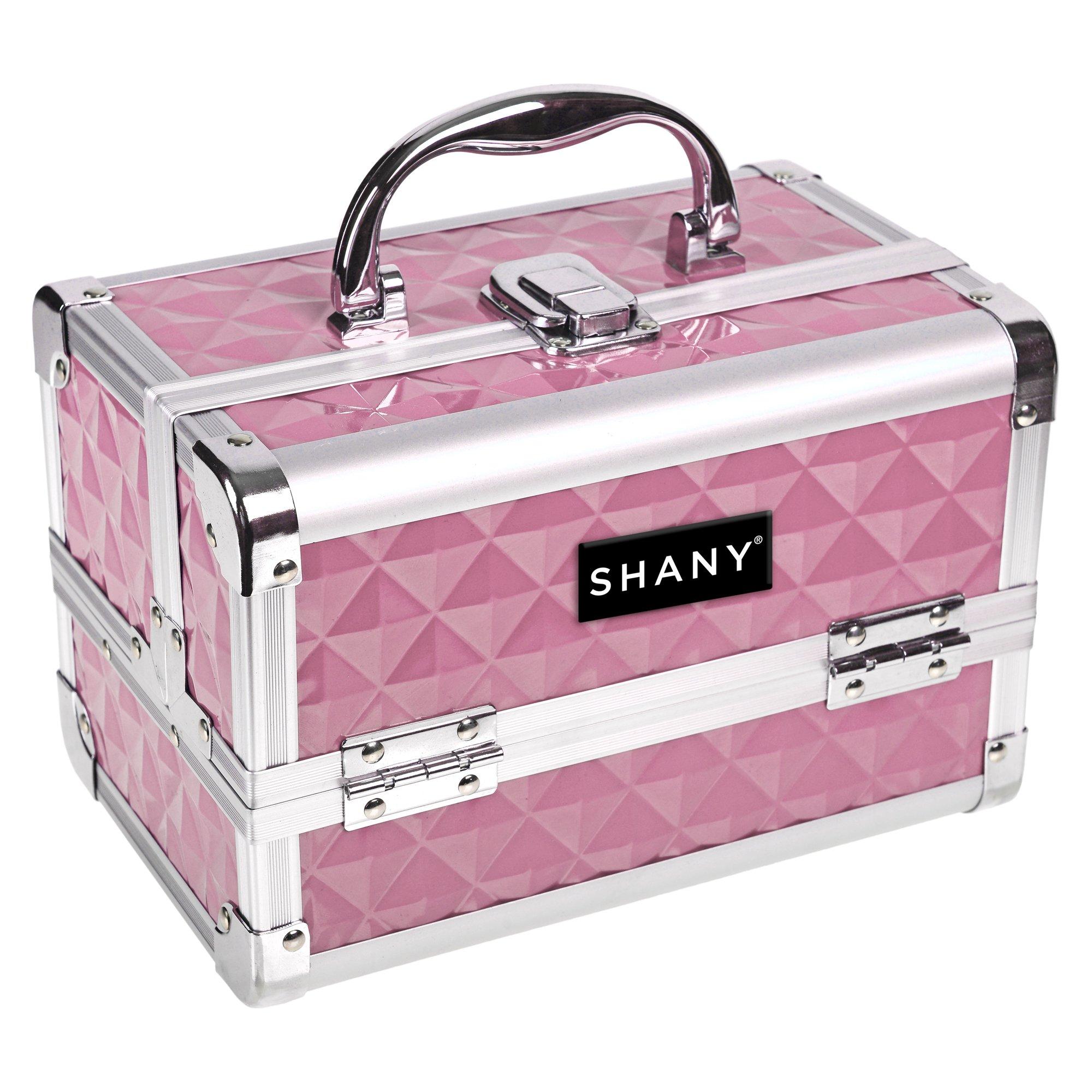 SHANY SHANY Chic Makeup Train Case Cosmetic Box Portable Makeup Case Cosmetics Beauty Organizer Jewelry storage with Locks, Multi trays Makeup Storage Box with Makeup Mirror - Polite PINK