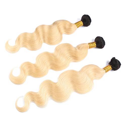 Tony beauty hair Tony Beauty Hair Blonde Ombre Hair Bundles Body Wave Ombre Weave Human Hair Bundles #1B 613 Ombre Brazilian Virgin Hair Extensions Blonde Dark Roots Hair Bundles 300Gram Mixed Length (26 26 26)