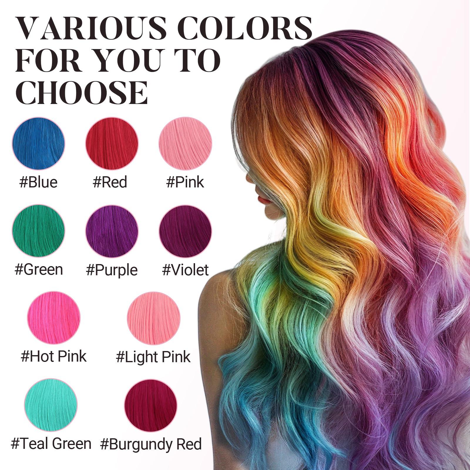 MAXITA MAXITA Tape in Hair Extensions Human Hair Light Pink Hair Extensions Tape ins, 10pcs 30g 20 Inch Colored Party Highlight Tape in Extensions Straight Soft Real Human Hair Extension