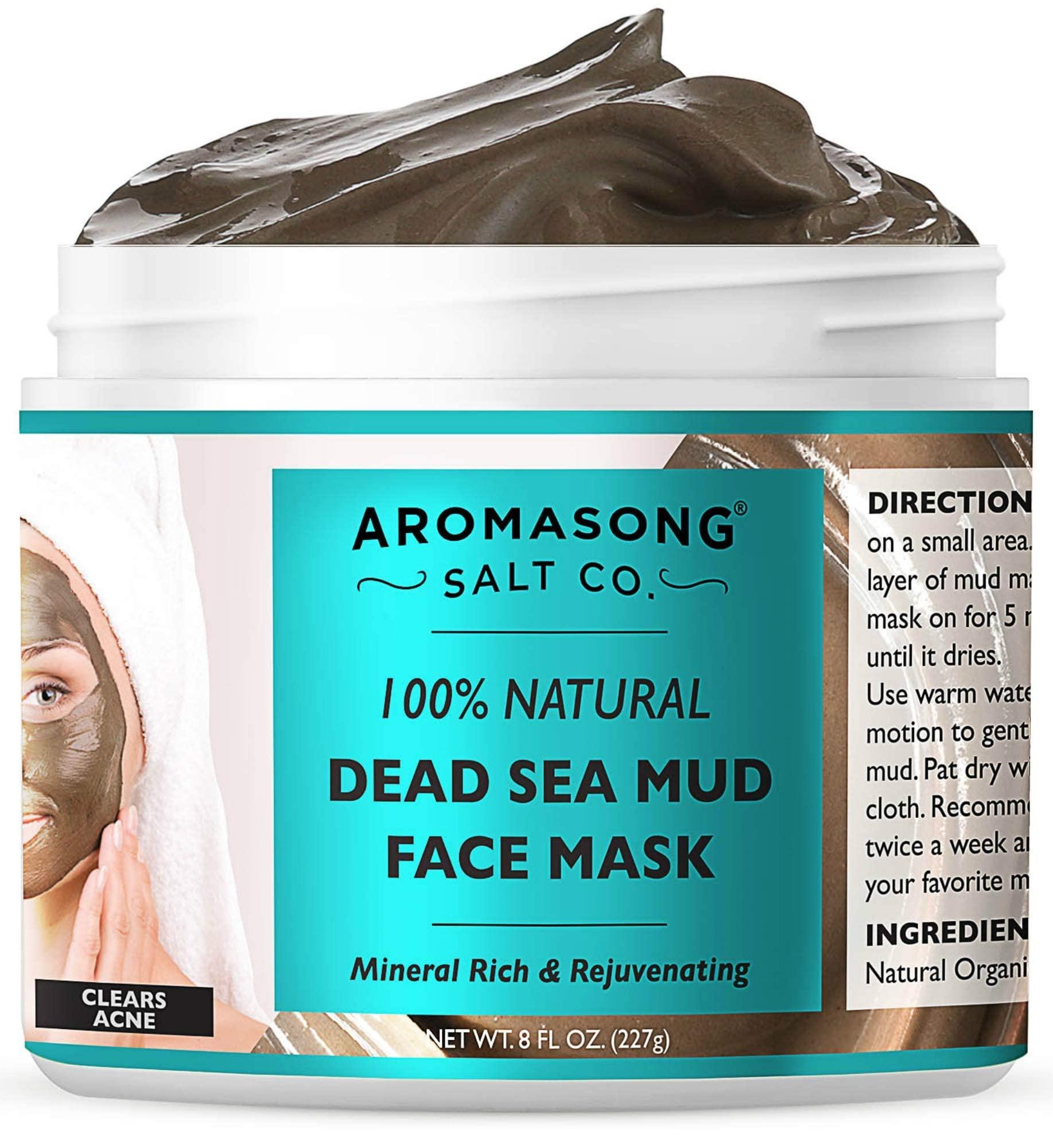 Aromasong Dead Sea Bath Salt 19 LB Fine Grain in Bulk Resealable Bag with 100% Pure Dead Sea Mud Mask - 5 Minute Mask for Face and Body Skincare