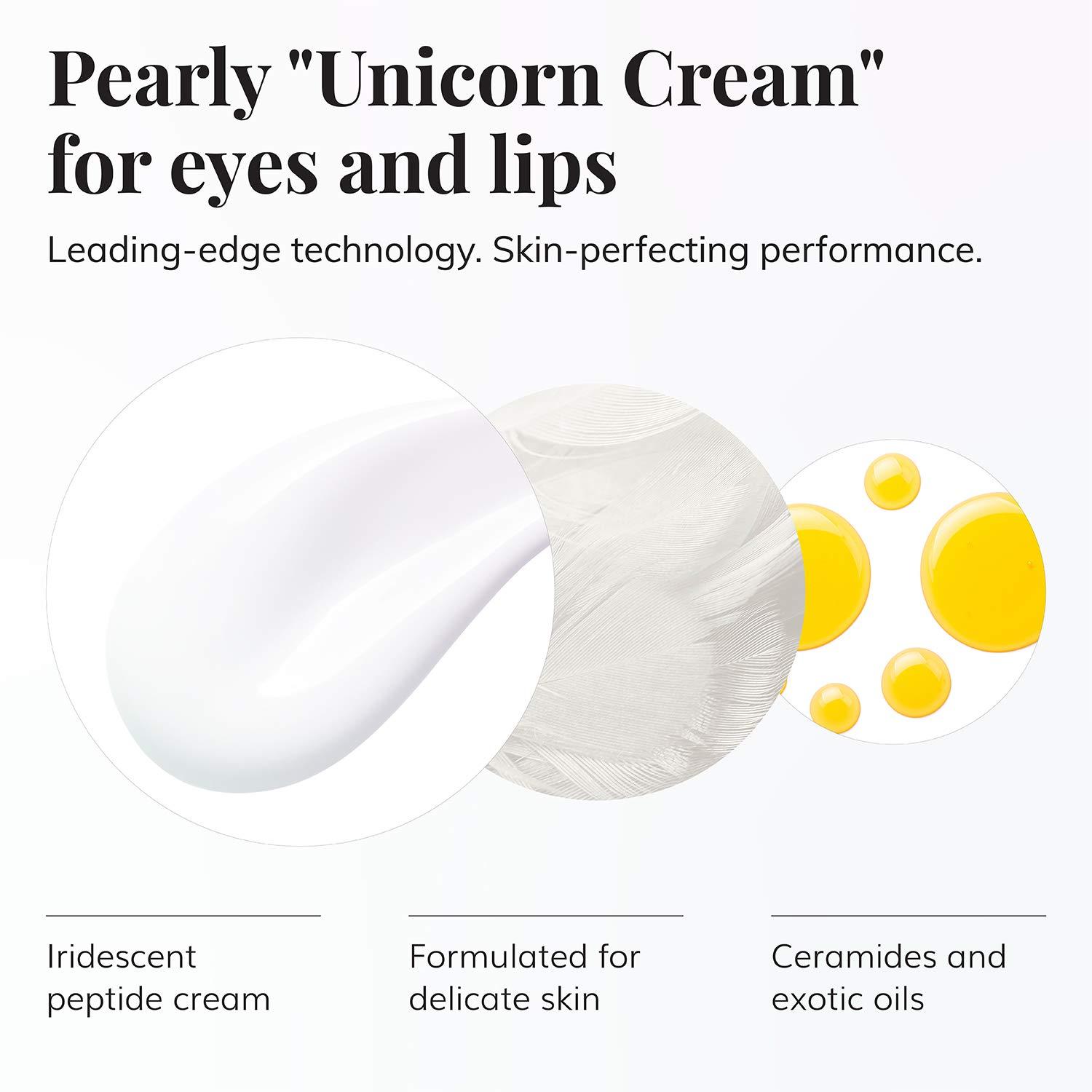 Le Mieux Le Mieux Eye & Lip Cream - Anti Aging Eye and Lip Moisturizer, Peptide-Infused Treatment for Visible Wrinkles & Fine Lines with Kukui Nut Oil & Ceramide, No Parabens or Sulfates (0.5 oz / 15 ml)