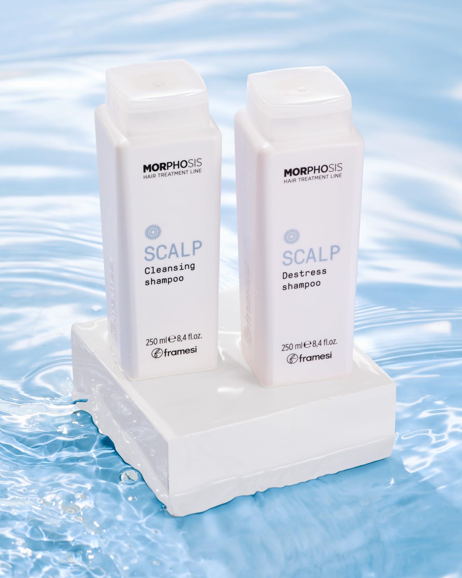 FRAMESI FRAMESI Morphosis Scalp Destress Shampoo 8.4 fl oz, Soothing Shampoo for Sensitive Scalps, Natural Ingredients and pH Balanced