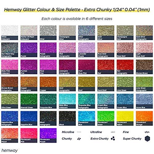 Hemway Hemway Eco Friendly Biodegradable Glitter 100g / 3.5oz Bio Cosmetic Safe Sparkle Vegan for Face, Eyeshadow, Body, Hair, Nail and Festival Makeup, Craft - Extra Chunky (1/24" 0.040" 1mm) - Gold